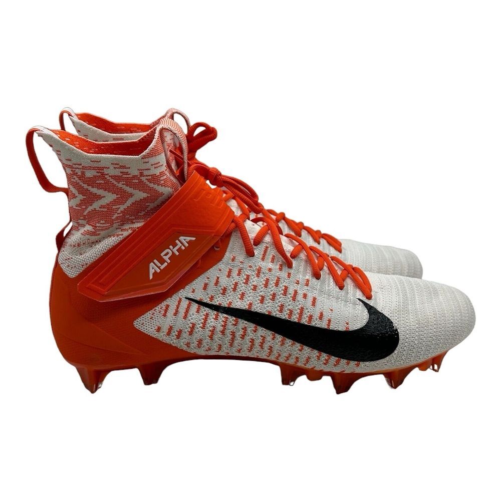Nike White Orange Alpha Menace Elite 2‎ Football Cleats BV2077-104 Men's Size 16